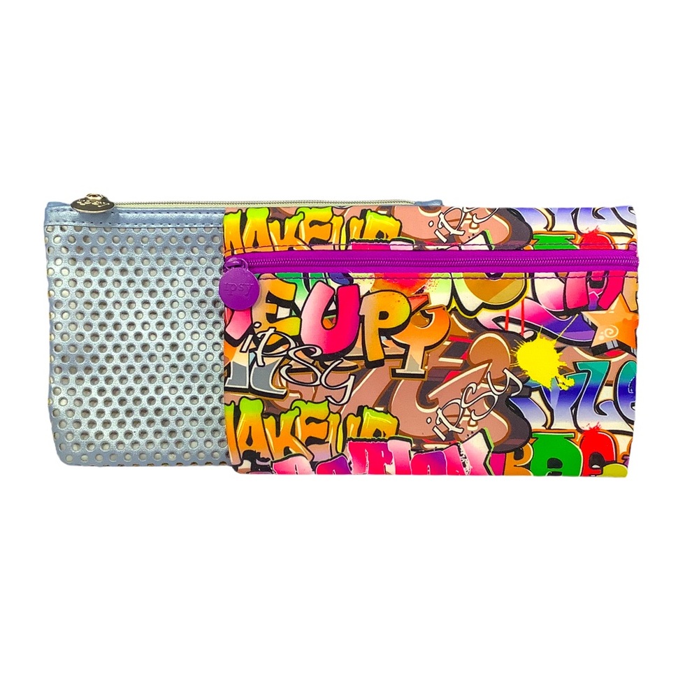 Ipsy 2 PC Graffiti Cosmetic Bag Set